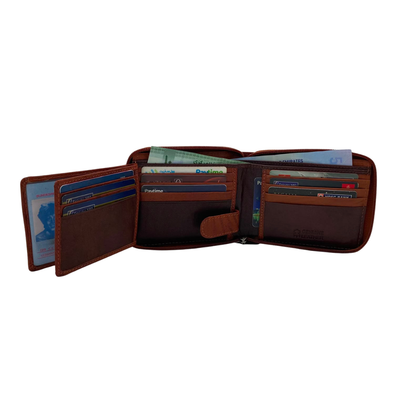 Fullzip leather mens Wallet #1013Z