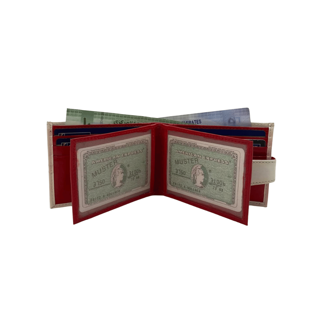Classic Men's Waterproof Bifold Leather Wallet with Flip ID Window # 892L (C.L.)