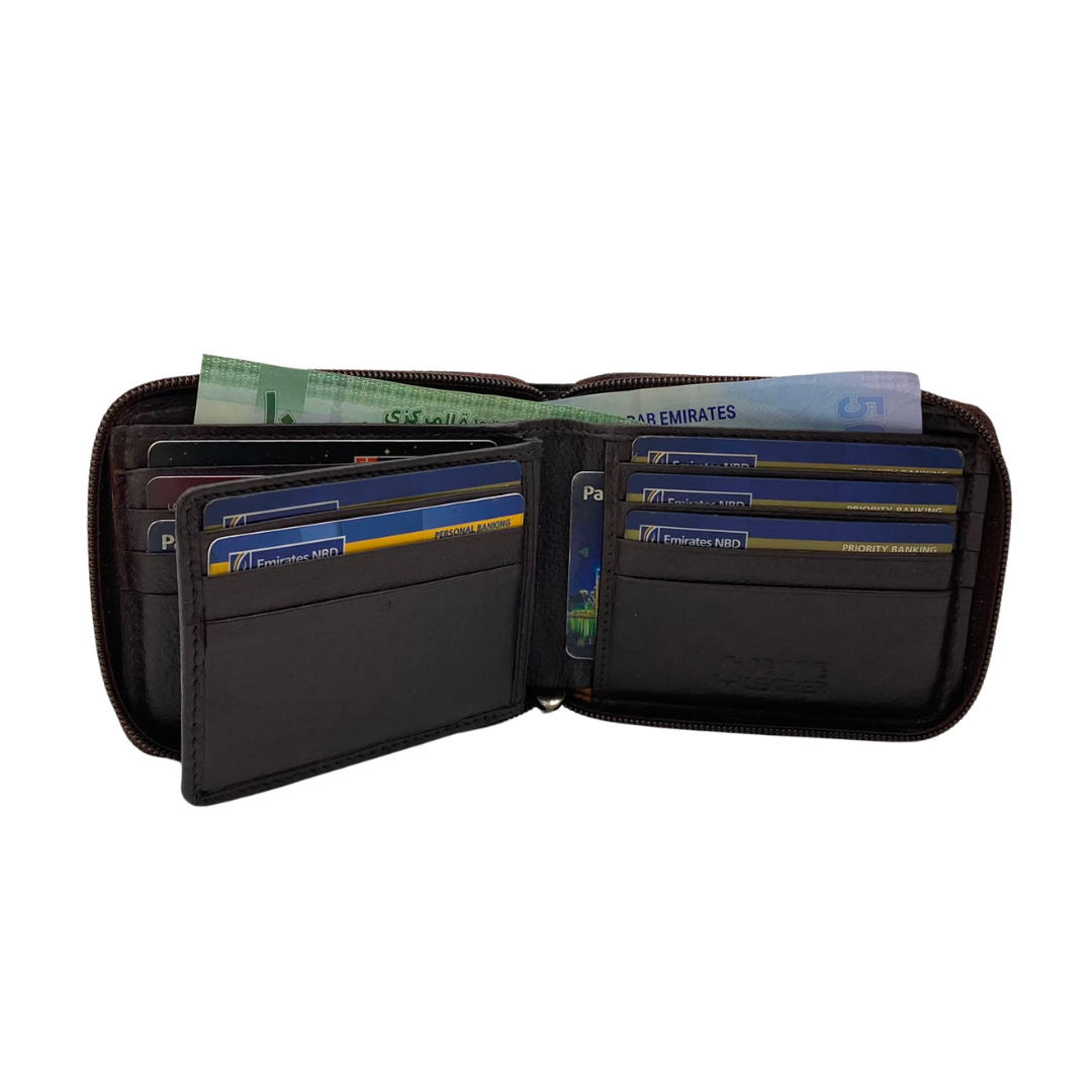 Fullzip leather mens Wallet #4094NZ