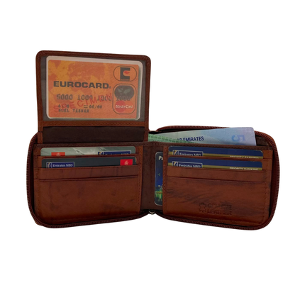 Fullzip leather mens Wallet #1541Z
