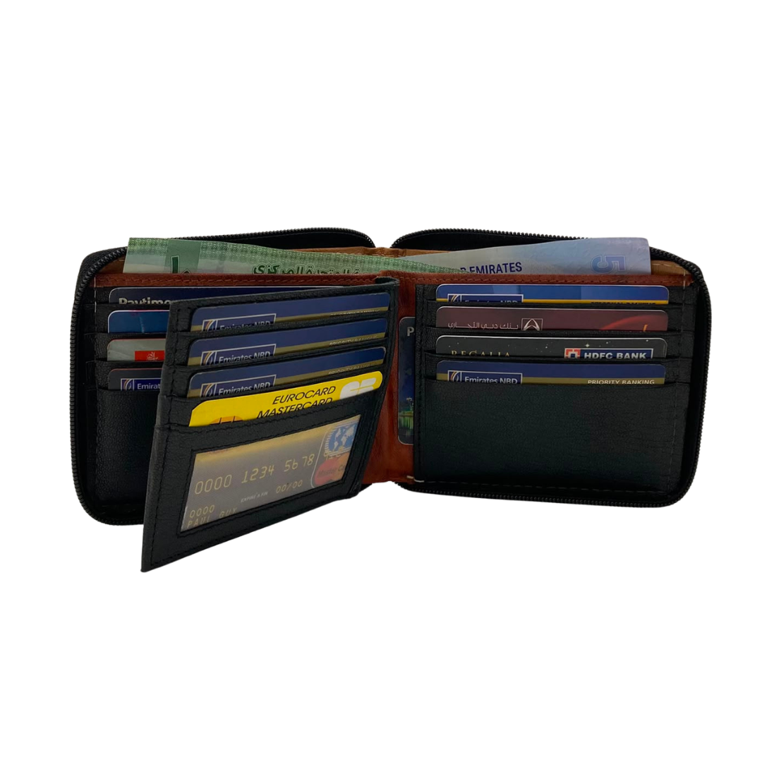Fullzip leather mens Wallet #1261Z