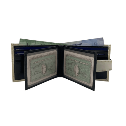 Classic Men's Waterproof Bifold Leather Wallet with Flip ID Window # 892L (C.L.)