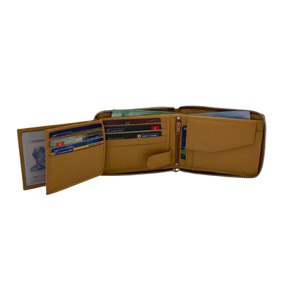 Fullzip leather mens Wallet #1013CZ