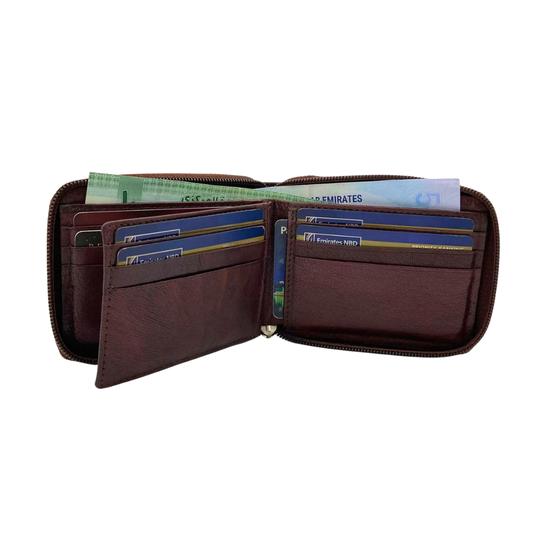 Fullzip leather mens Wallet #1074Z