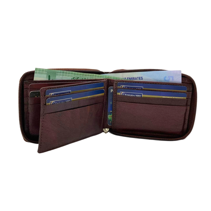 Fullzip leather mens Wallet #1074Z