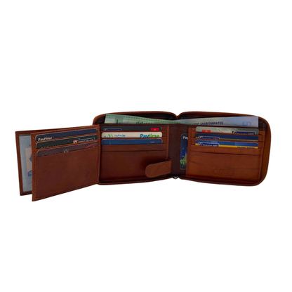 Fullzip leather mens Wallet #1013Z