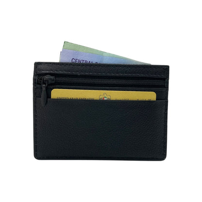 Super Slim Genuine Leather Card Holder With Zip # 685NZ