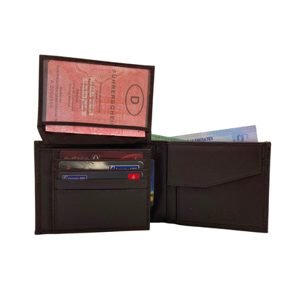 Antq, Smooth Leather Wallet With Inside Leather Lining # 1886C