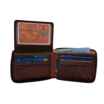 Fullzip leather mens Wallet #1541Z