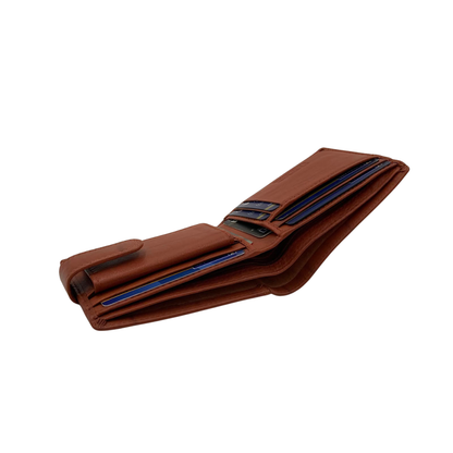 Mens Genuine Leather Mens wallet Leather Lined Bi fold Wallet For Men # 1250CL