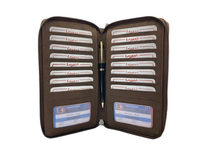 Vintage Premium Leather Family Passport Wallet # 4645