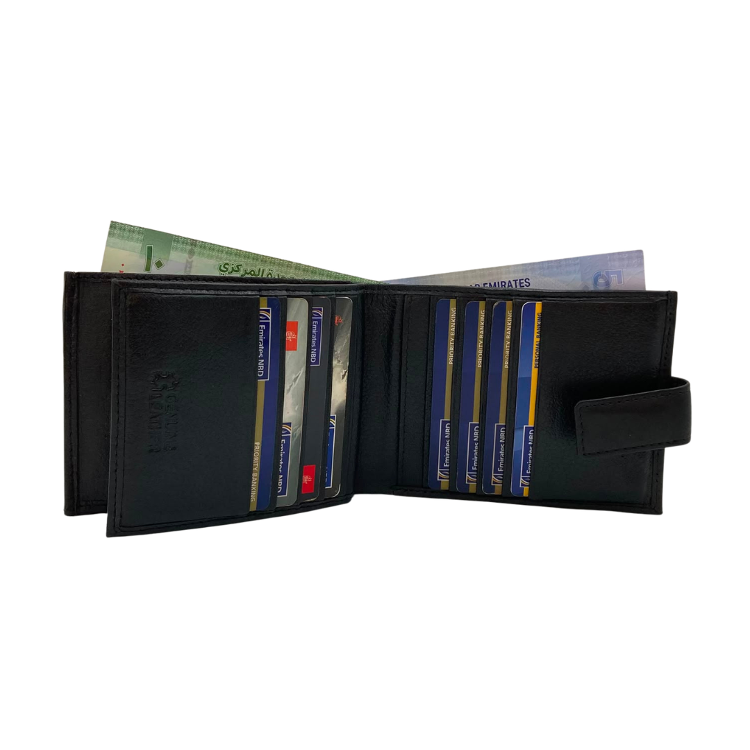 Antq, Smooth Leather Wallet With Inside Leather Lining # 1888L