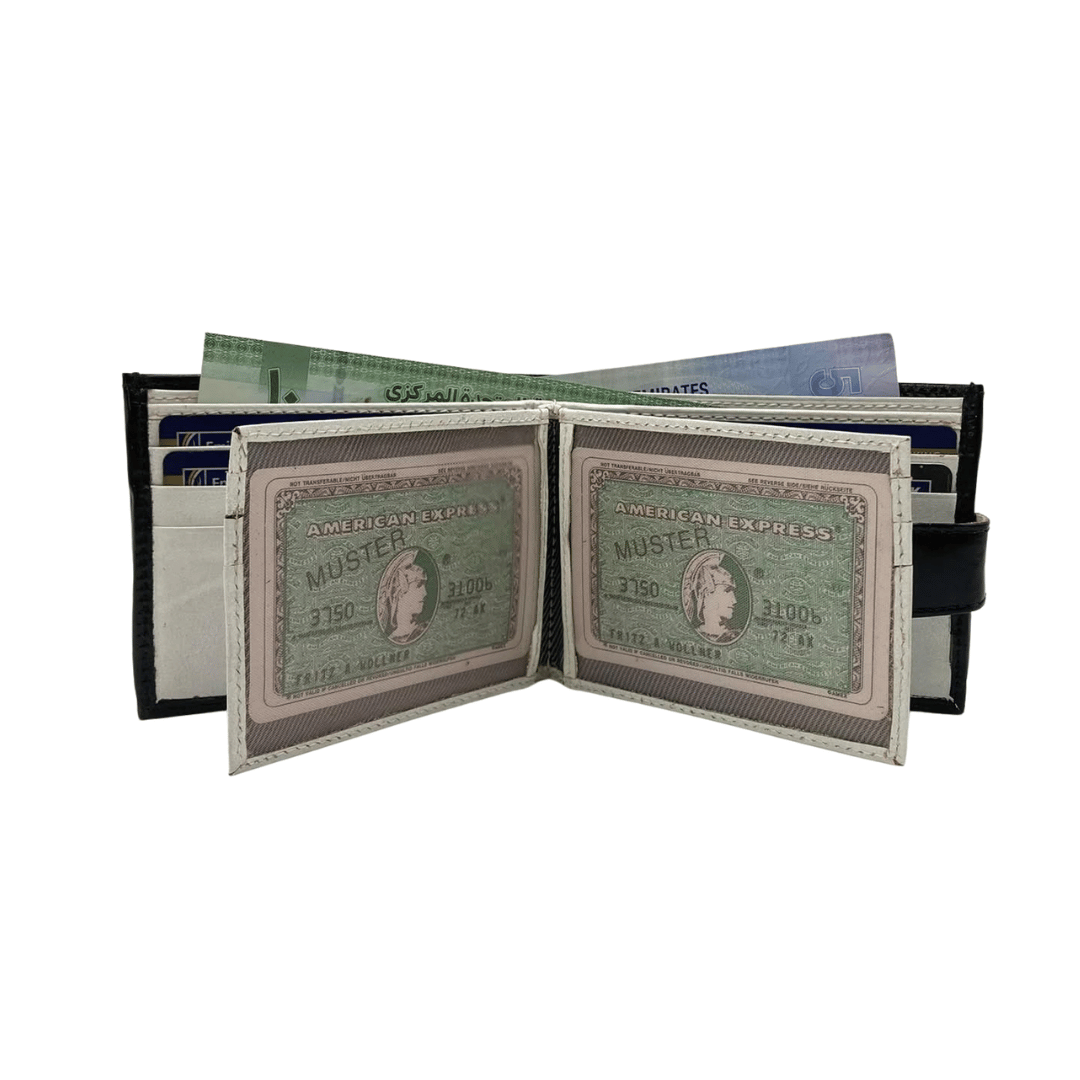 Classic Men's Waterproof Bifold Leather Wallet with Flip ID Window # 892L (D.L.)