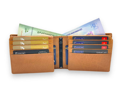 VIP - RFID Multiple Card & Coin, Men's Bifold Wallet With Elastic Lock, Inside Zip # 1244 Elastic