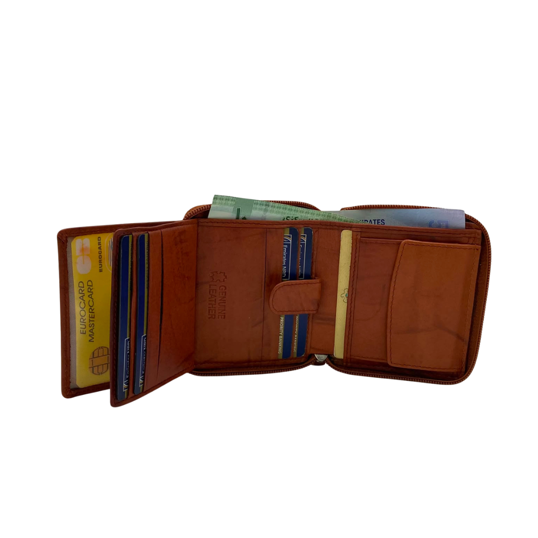 Fullzip leather mens Wallet #664CZ