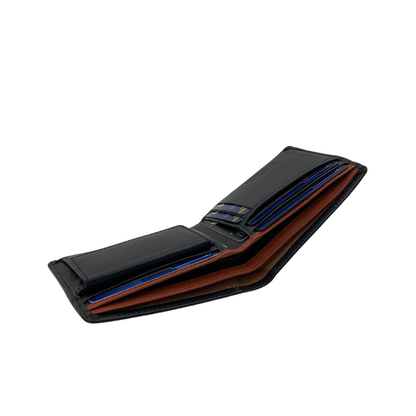Mens Genuine Leather Mens wallet Leather Lined Bi fold Wallet For Men # 1250C