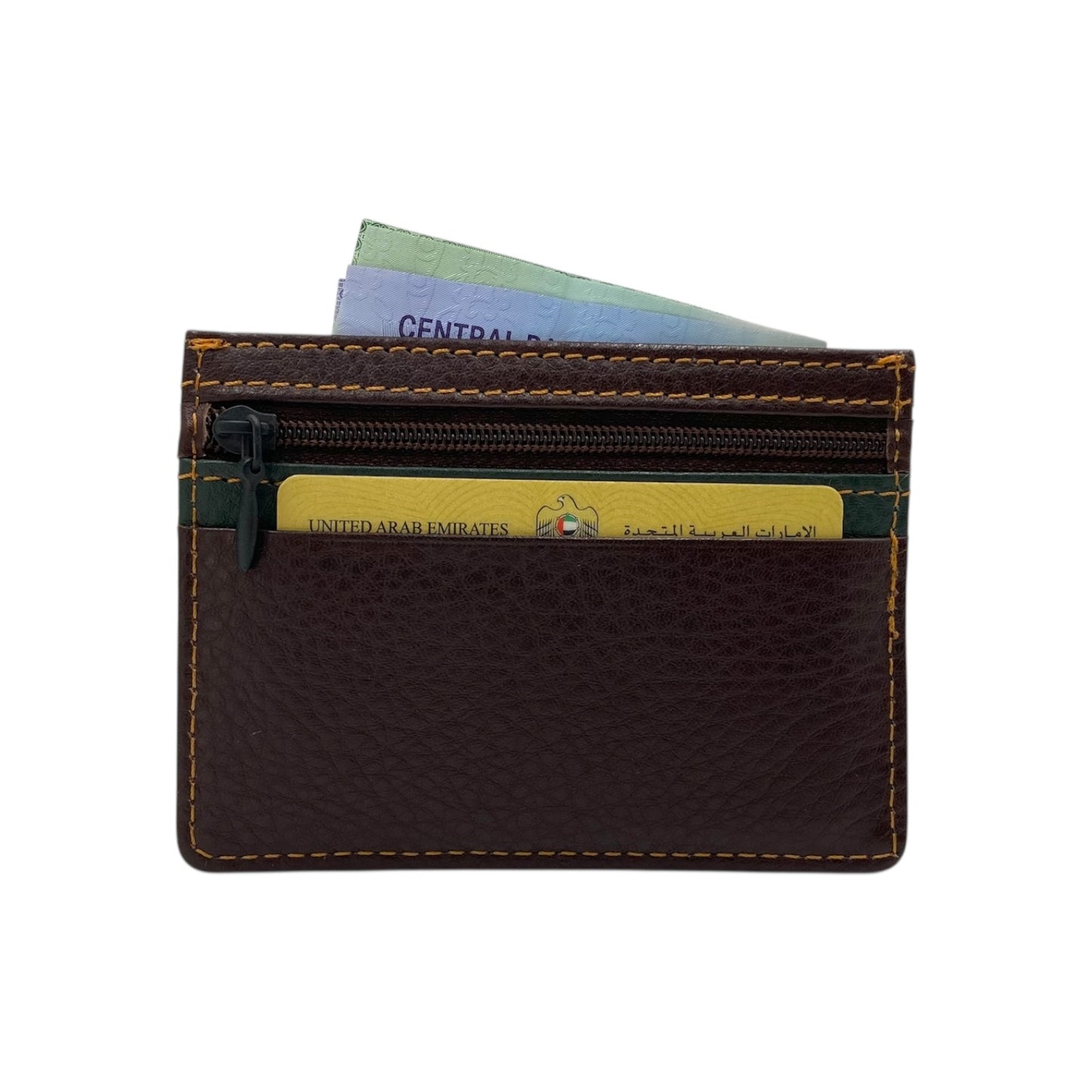 Super Slim Genuine Leather Card Holder With Zip # 685NZ