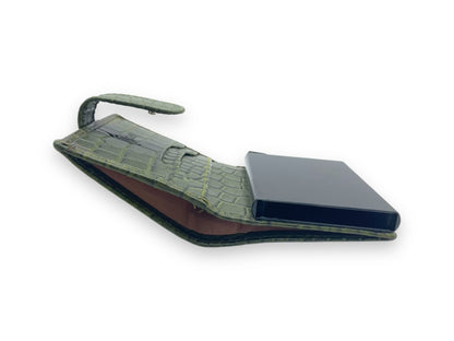 Smart Pop-Up Metallic Card Holder Bi-Fold Wallet in Leather # 4525