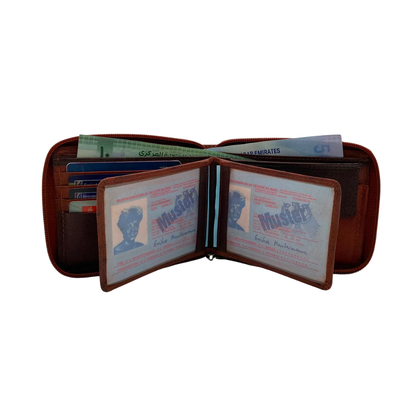 Fullzip leather mens Wallet #1406CZ