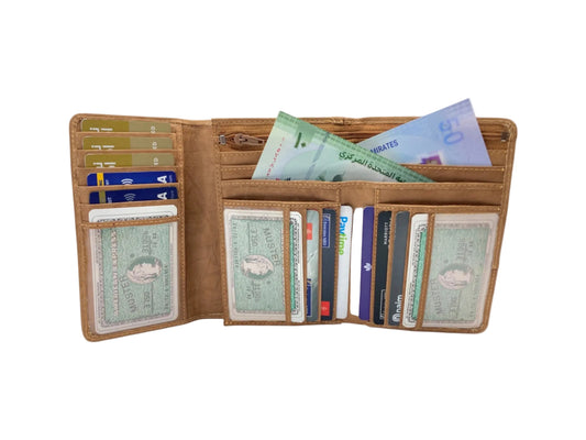 Women's Multi-Color TriFold Leather Wallet  # 1077