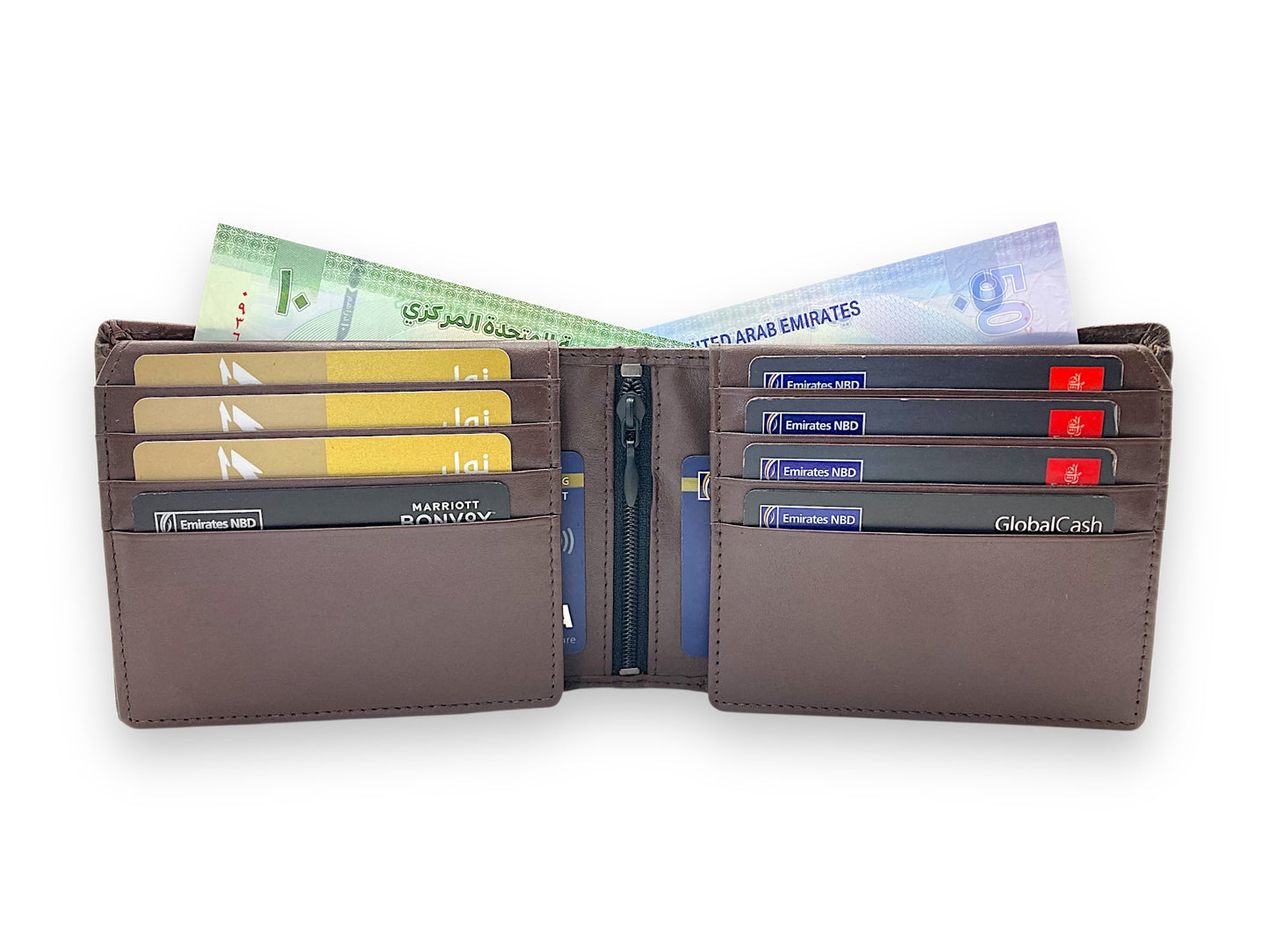 VIP - RFID Multiple Card & Coin, Men's Bifold Wallet With Elastic Lock, Inside Zip # 1244 Elastic