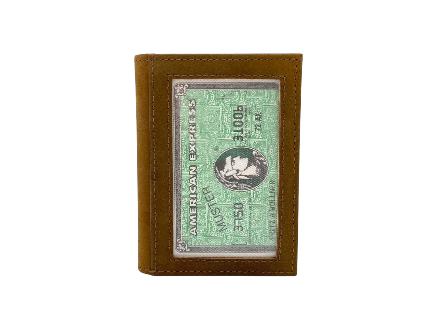Slim Photo-ID Bifold Snap Button Cards & Cash Wallet # RFID 1274AML