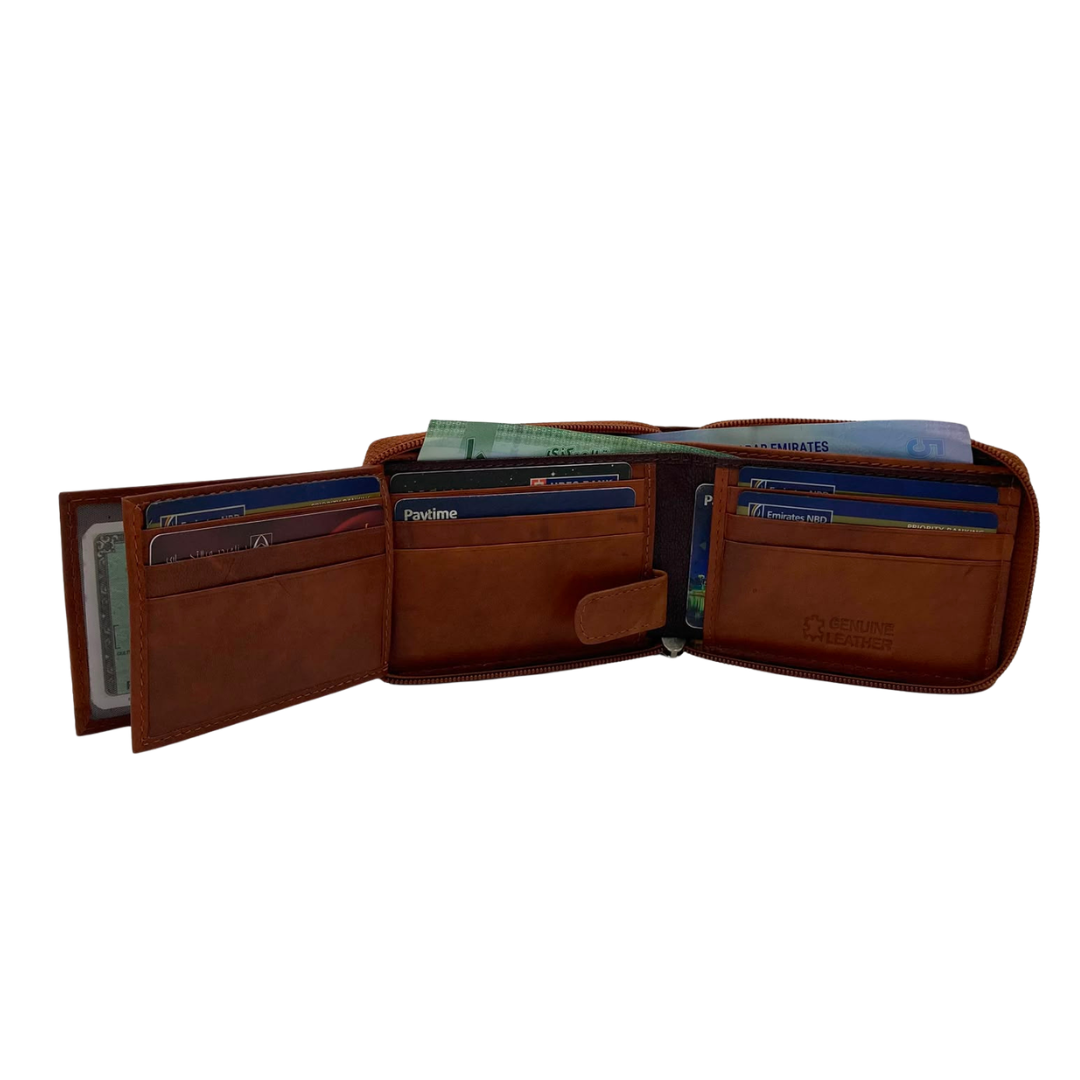 Fullzip leather mens Wallet #1756Z