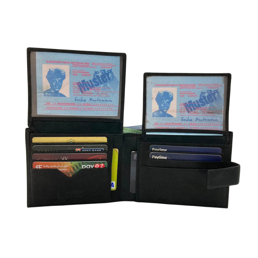 Mens Genuine Leather Mens wallet Leather Lined Bi fold Wallet For Men # 1247L