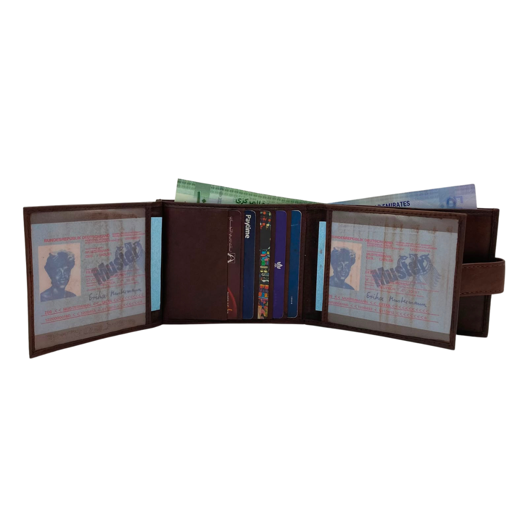 Antq, Smooth Leather Wallet With Inside Leather Lining # 1888L