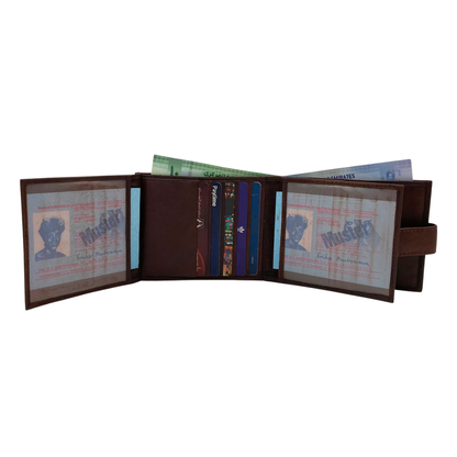 Antq, Smooth Leather Wallet With Inside Leather Lining # 1888L