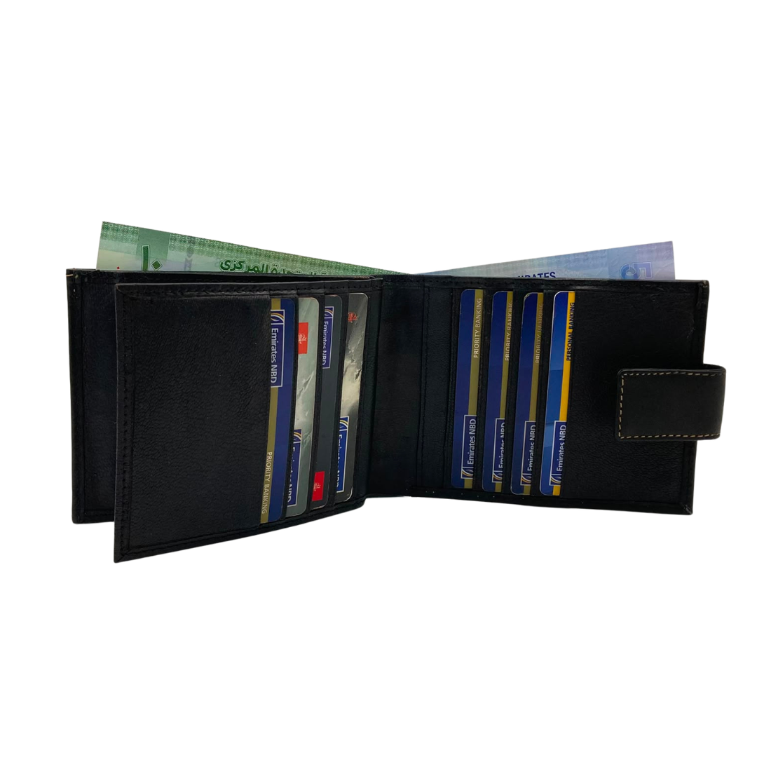 Antq, Smooth Leather Wallet With Inside Leather Lining # 1888L
