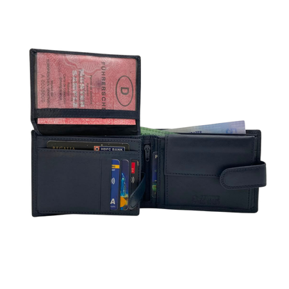 Antq, Smooth Leather Wallet With Inside Leather Lining  # 1510L