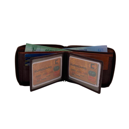 Fullzip leather mens Wallet #983CZ