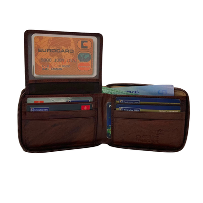 Fullzip leather mens Wallet #1541Z