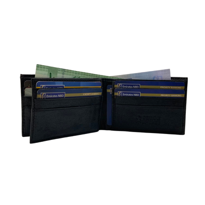 Mens Genuine Leather Mens wallet Leather Lined Bi fold Wallet For Men # 1020