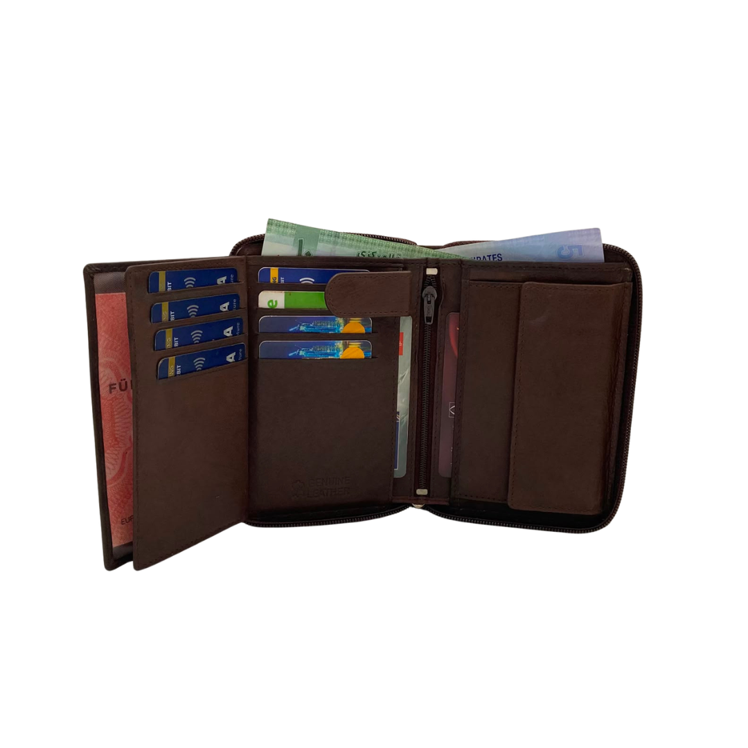 Fullzip leather mens Wallet #618CZ
