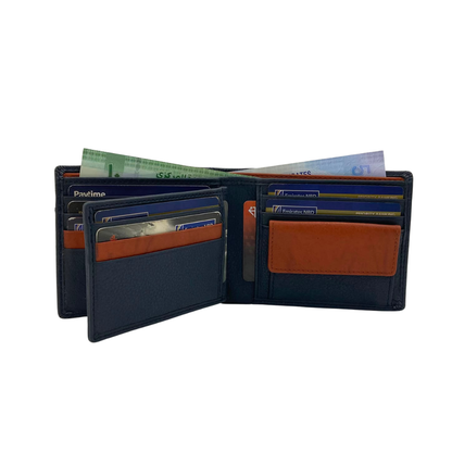 Mens Genuine Leather Mens wallet Leather Lined Bi fold Wallet For Men # 4094NC.2