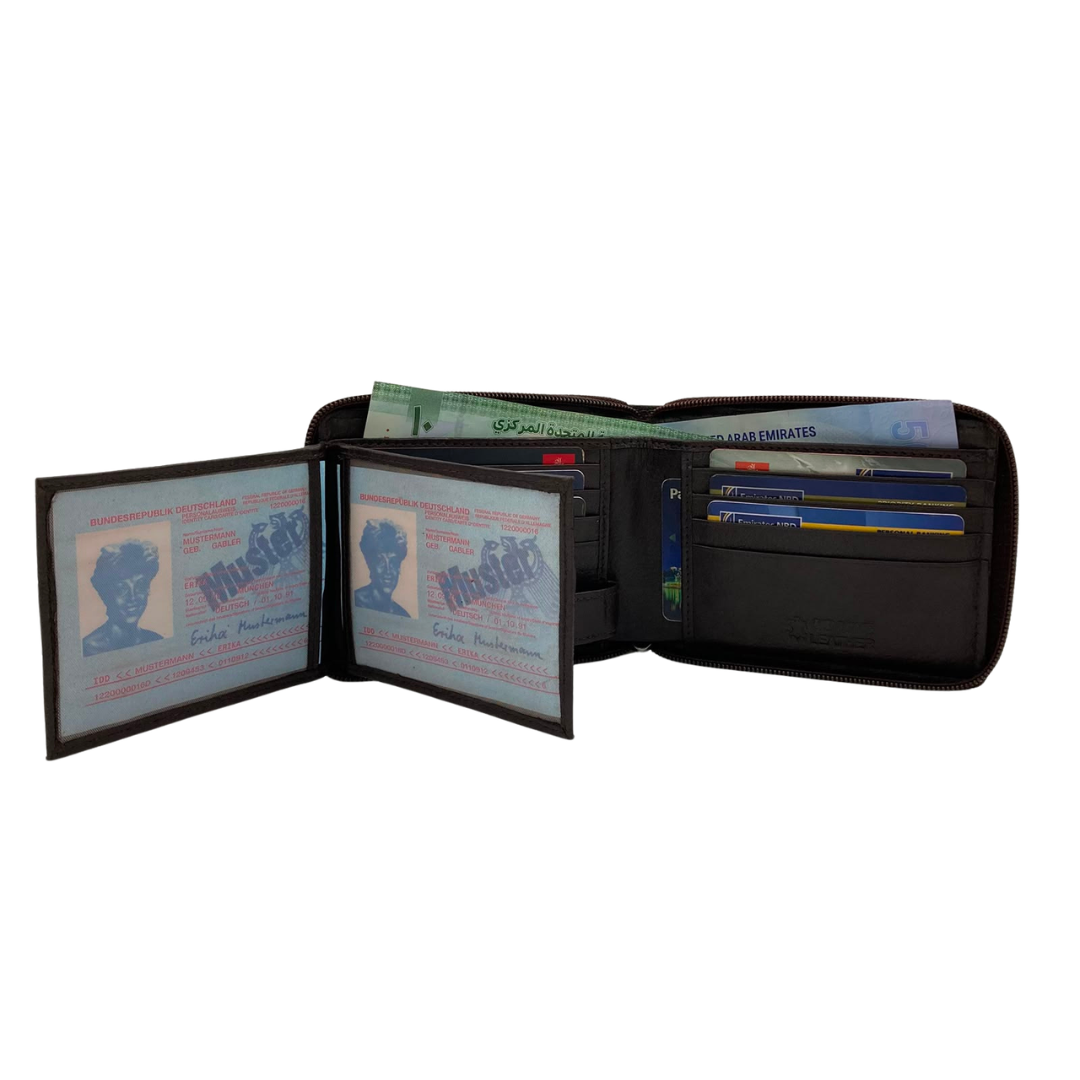Fullzip leather mens Wallet #1013Z