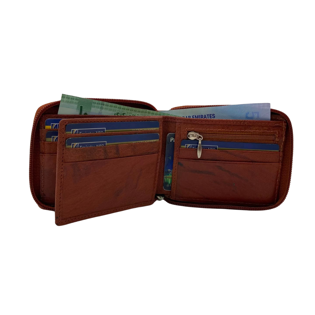 Fullzip leather mens Wallet #1398Z