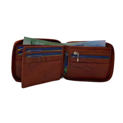 Fullzip leather mens Wallet #1398Z