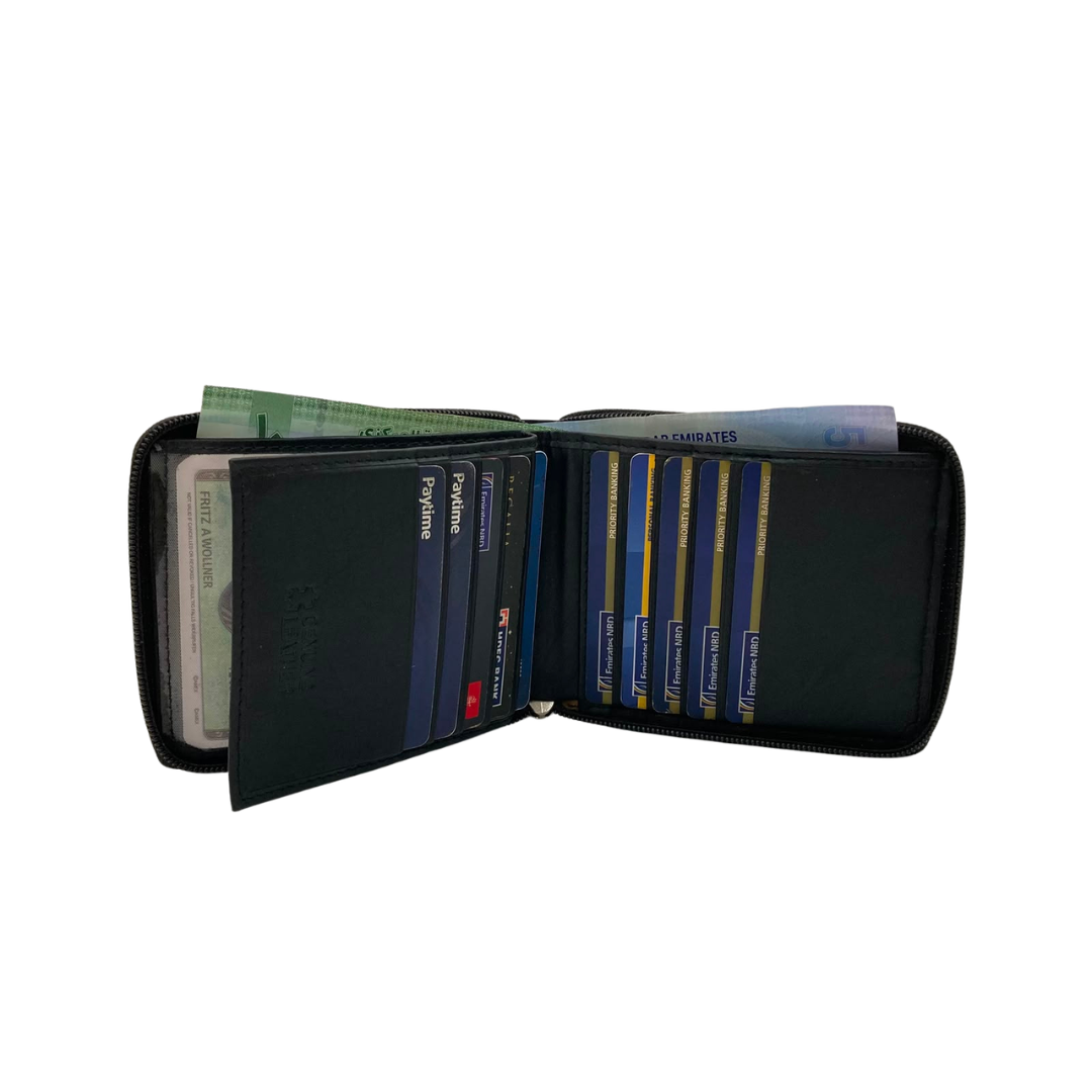 Fullzip leather mens Wallet #1890Z