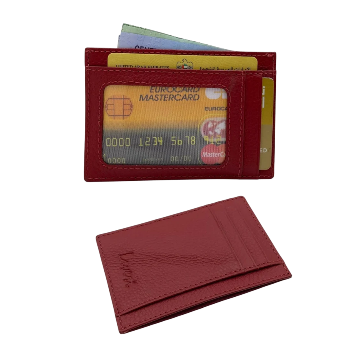 Super Slim Soft Genuine Leather Card Holder, Mini Credit Card Wallet # 1598N PHOTO