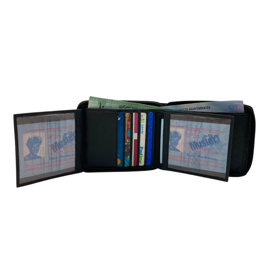 Fullzip leather mens Wallet #1888Z