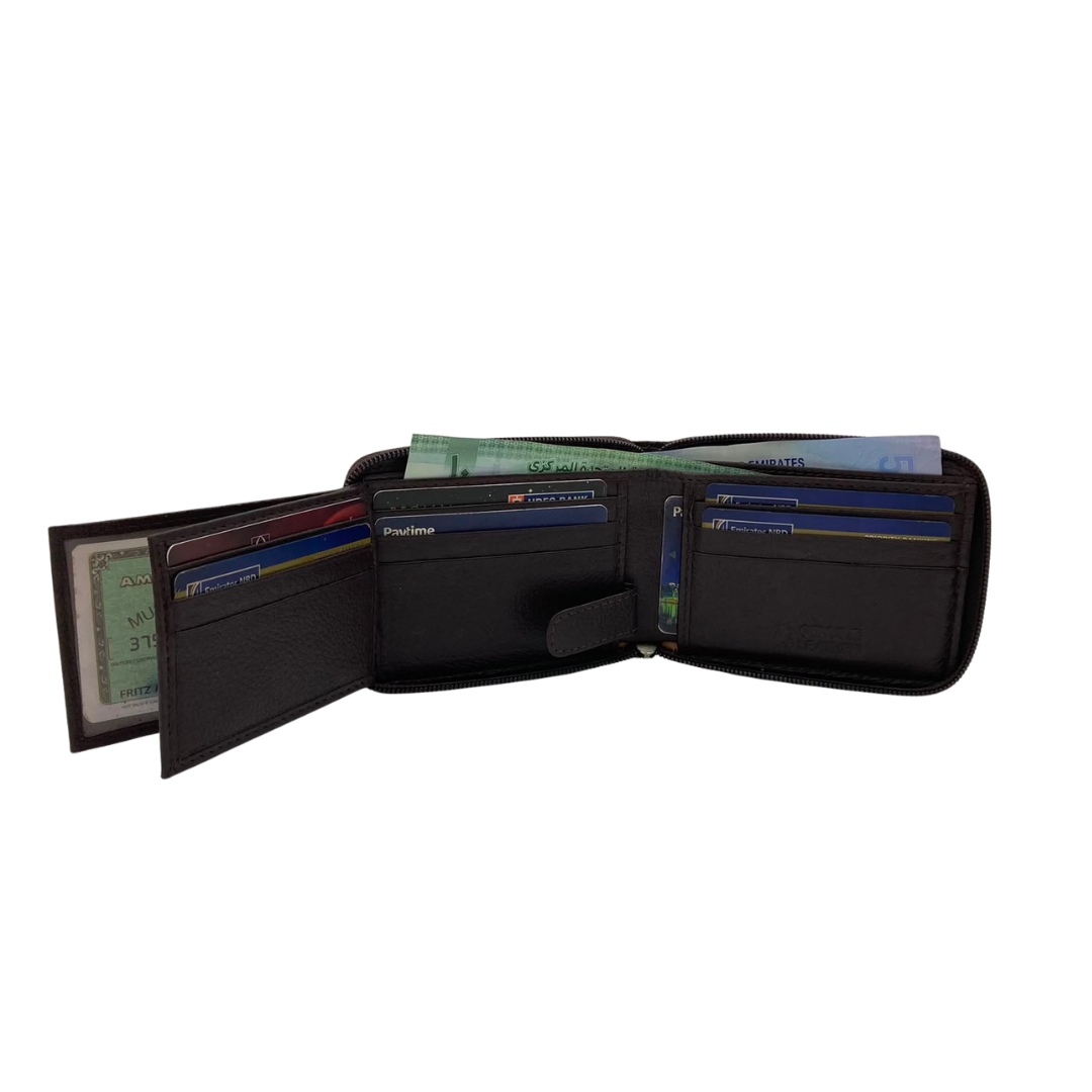 Fullzip leather mens Wallet #1756Z