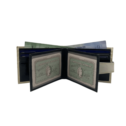 Classic Men's Waterproof Bifold Leather Wallet with Flip ID Window # 892L (D.L.)