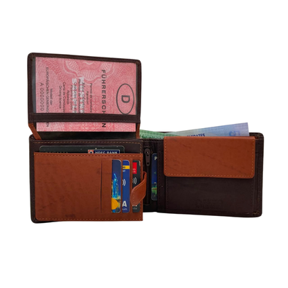 Mens Genuine Leather Mens wallet Leather Lined Bi fold Wallet For Men # 1510