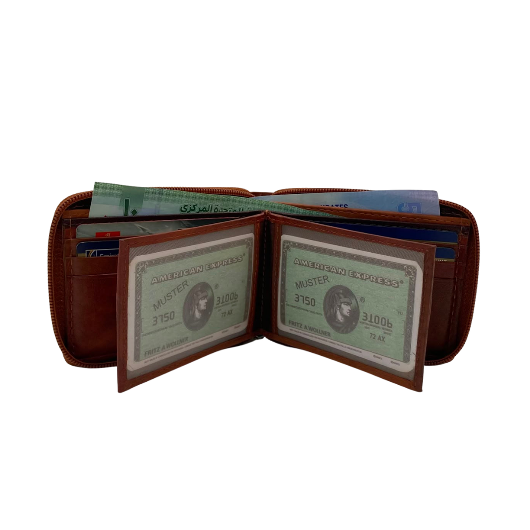 Fullzip leather mens Wallet #892Z