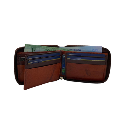 Fullzip leather mens Wallet #1074Z