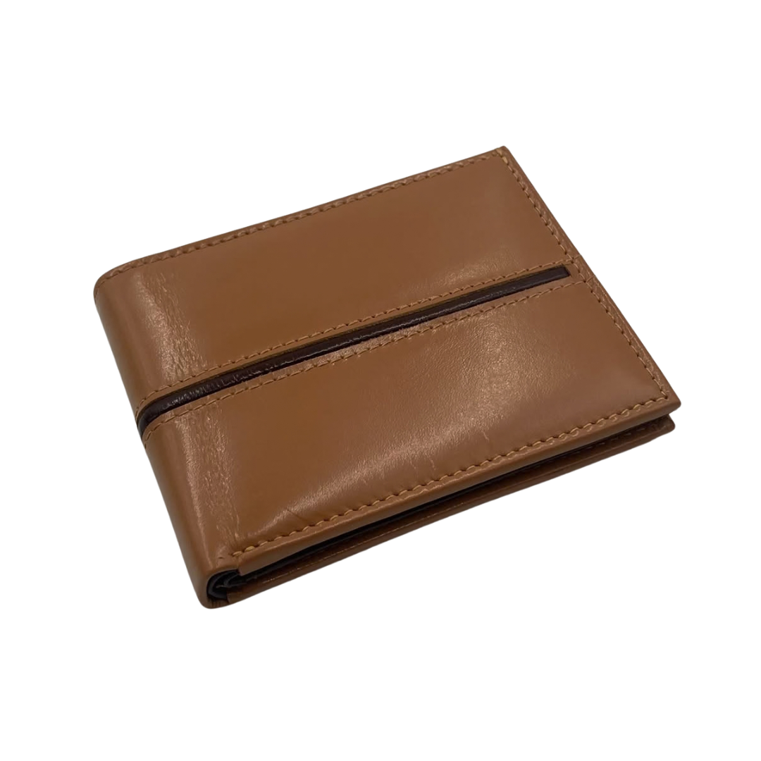Classic Men's Waterproof Bifold Leather Wallet with Flip ID Window #1728