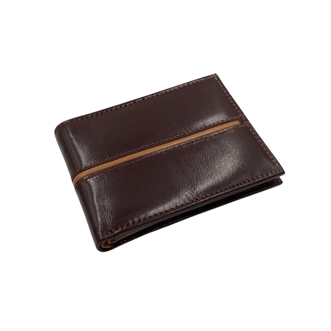 Classic Men's Waterproof Bifold Leather Wallet with Flip ID Window #1728